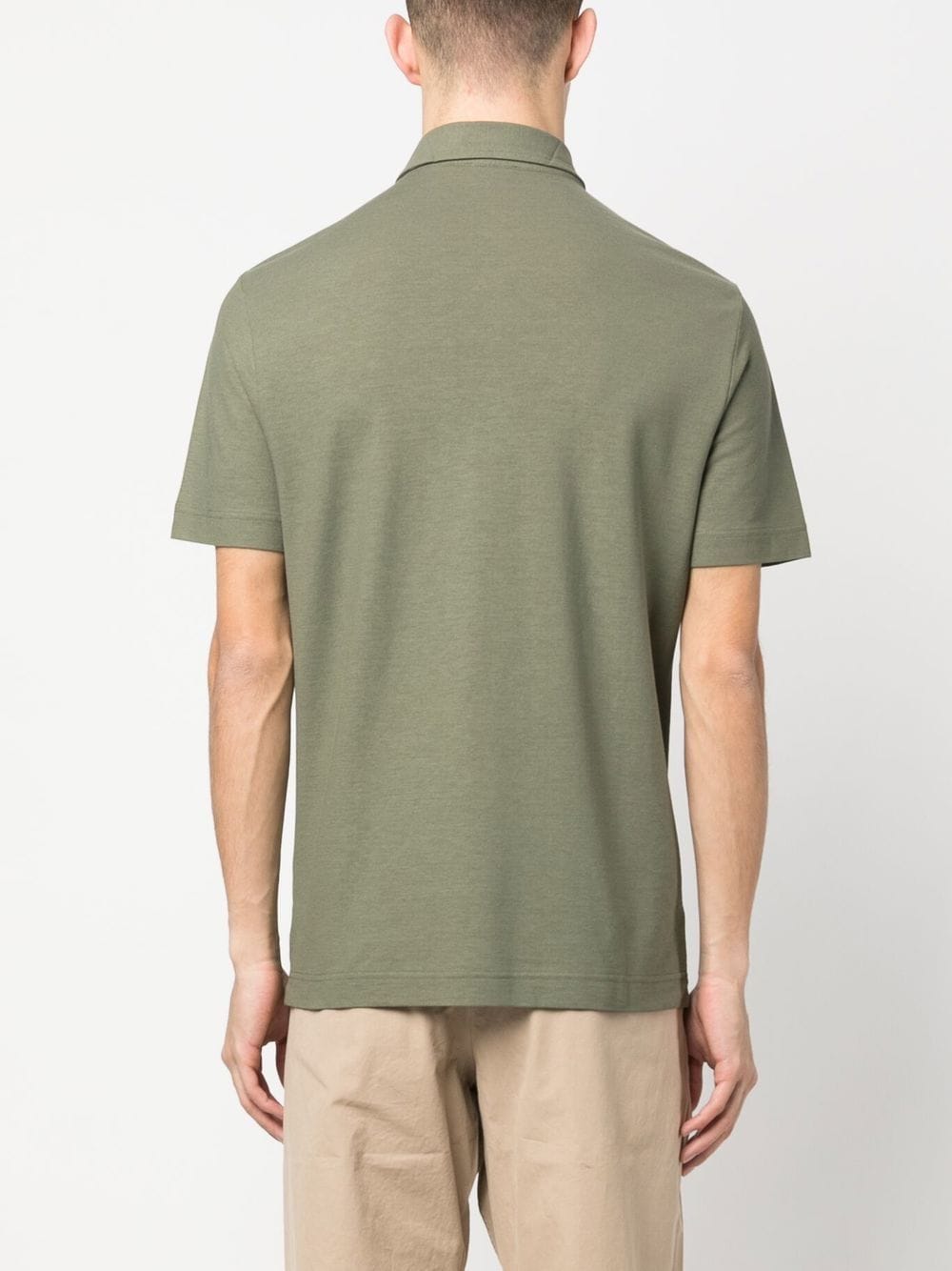 Shop Zanone Short-sleeved Cotton Polo Shirt In Green