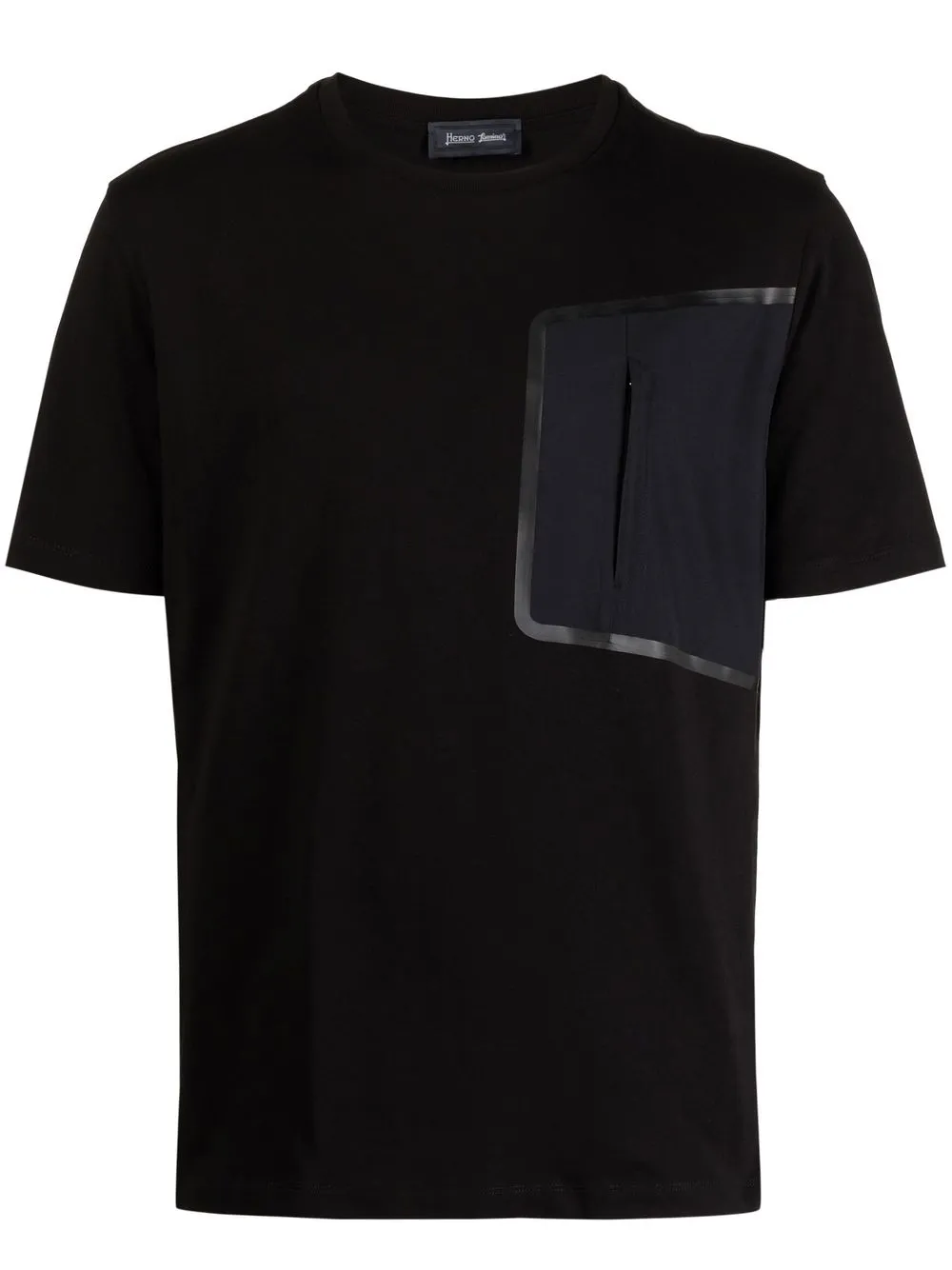 Herno Laminar T-shirt With Nylon Pocket In Black