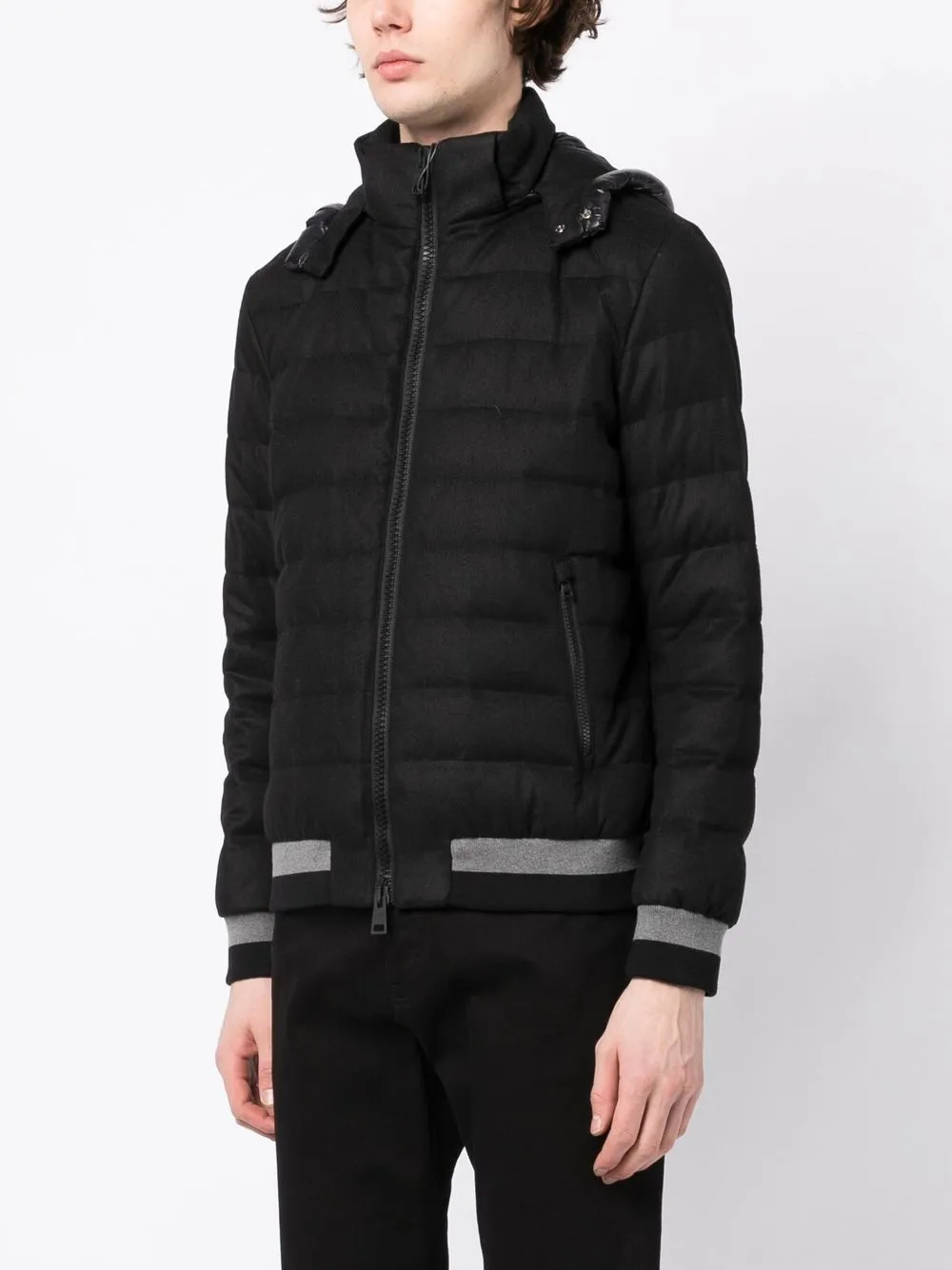 Herno Quilted-finish Padded Jacket In 黑色