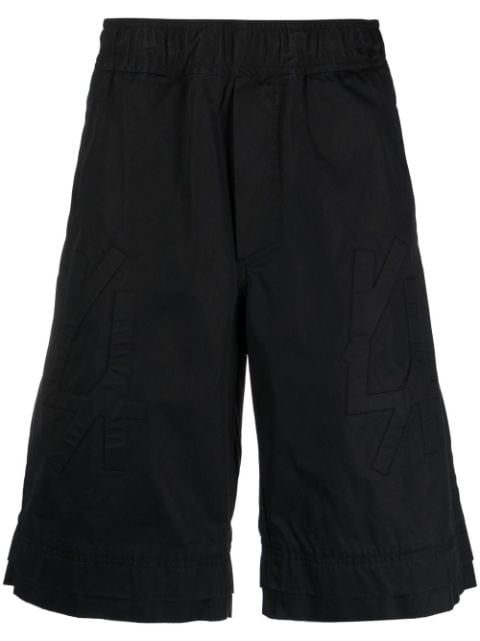 embossed-logo knee-length shorts