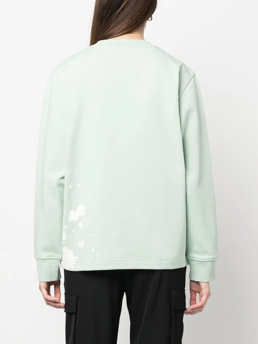 Moncler Logo-print Knitted Sweatshirt In Green