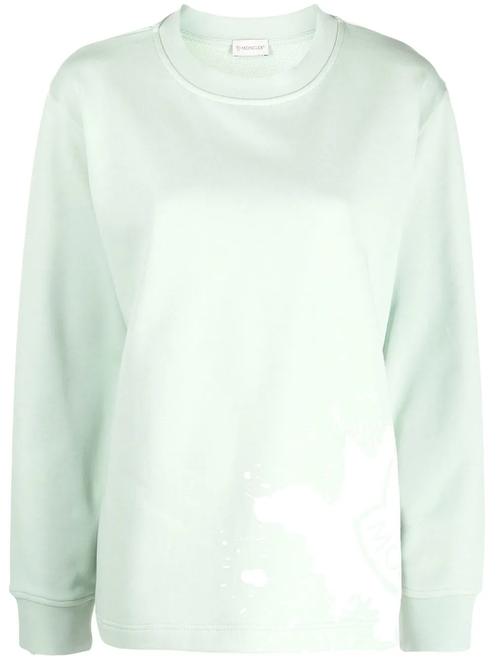 Moncler Logo-print Knitted Sweatshirt In Green