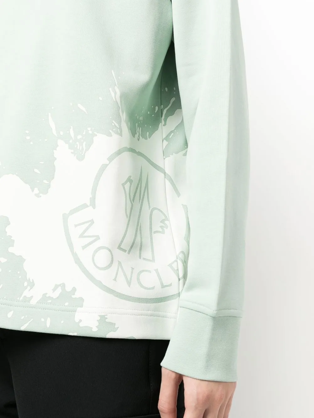 Moncler Logo-print Knitted Sweatshirt In Green