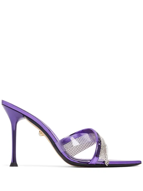 Alevì Crystal 95mm heeled mules 