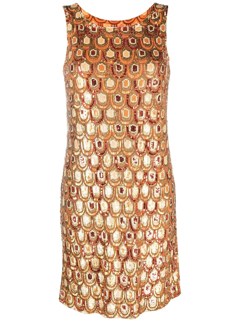 

PUCCI Pre-Owned 2000s scallop sequin pattern sleeveless dress - Orange