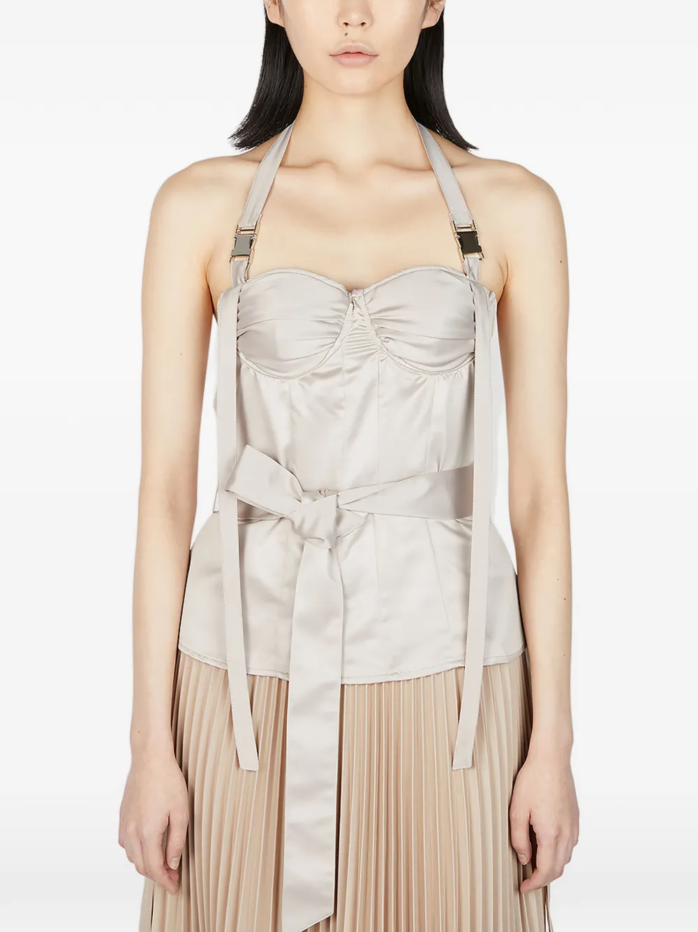 Rokh halterneck corset top - Toni neutri