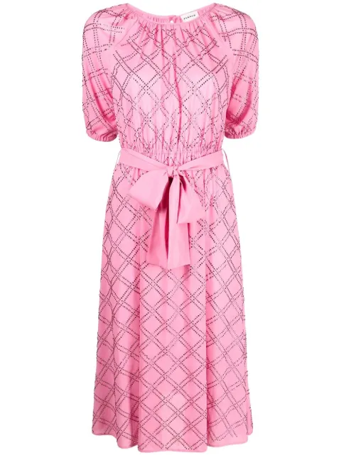 P.A.R.O.S.H. rhinestone-pattern belted dress