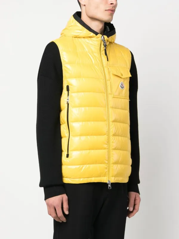 Moncler Chest logo-patch Padded Gilet | Yellow | FARFETCH