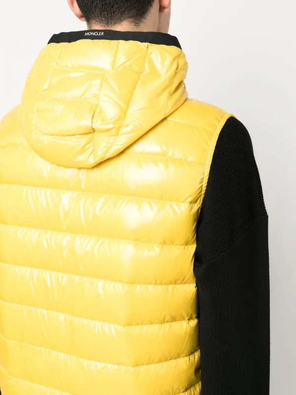 Moncler Chest logo-patch Padded Gilet | Yellow | FARFETCH