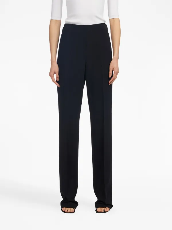 【関税込み】FERRAGAMO Straight pants with pleat Ferragamo straight-leg Pleated Trousers | Black | FARFETCH