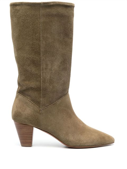 Ba&Sh ankle-knee suede leather boots 