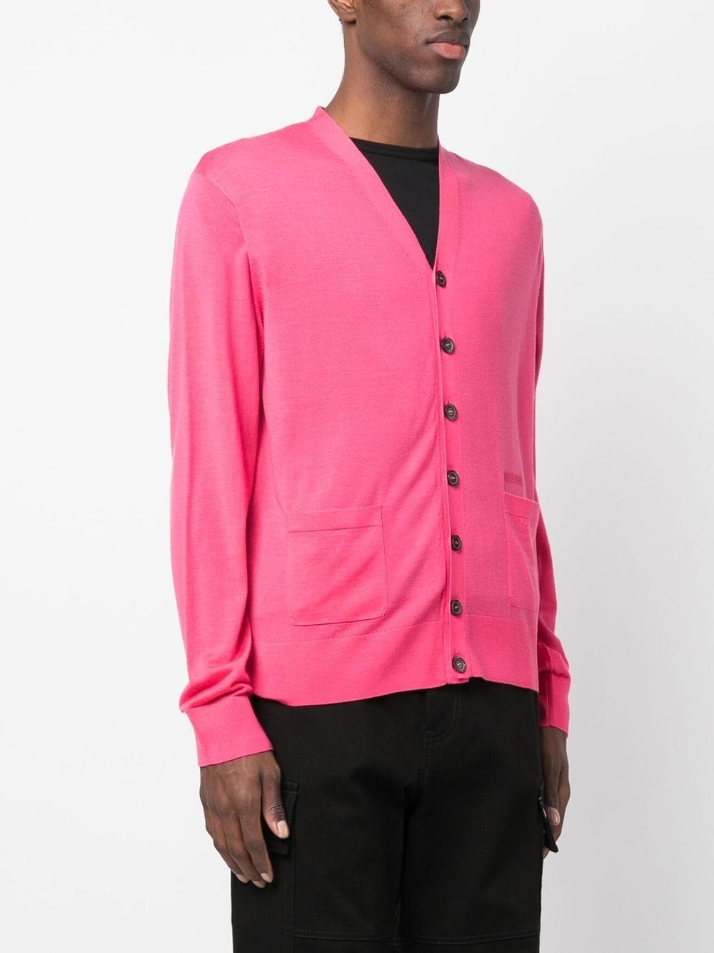 Shop Dsquared2 V-neck Fine-knit Cardigan In Pink