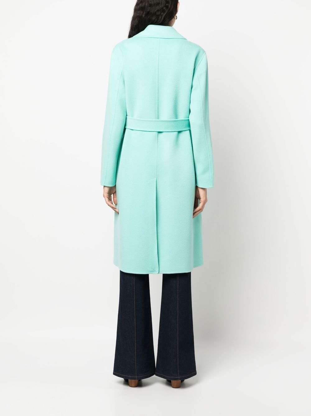Shop P.a.r.o.s.h Belted Wrap Coat In Green