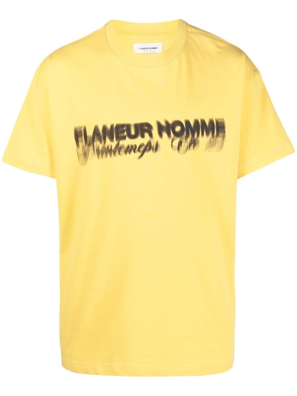 Flaneur Homme Logo-print Cotton T-shirt In Yellow