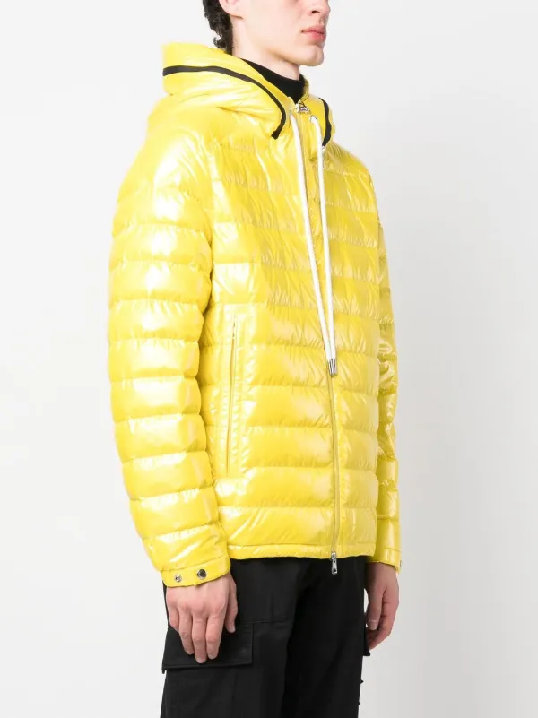 Moncler logo-print Padded Jacket Yellow FARFETCH IN