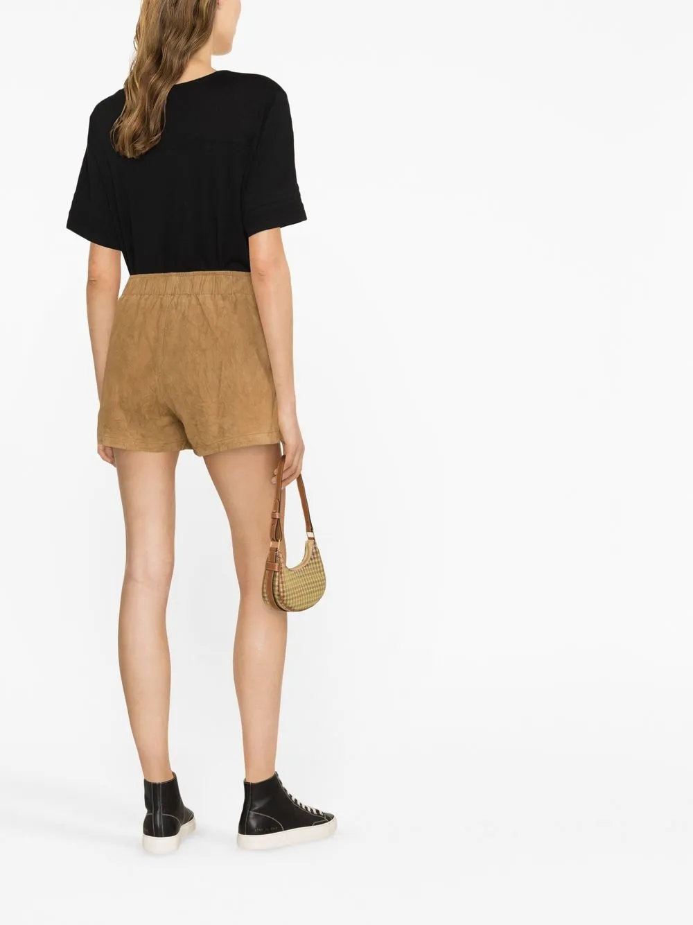 Short en daim marron clearance