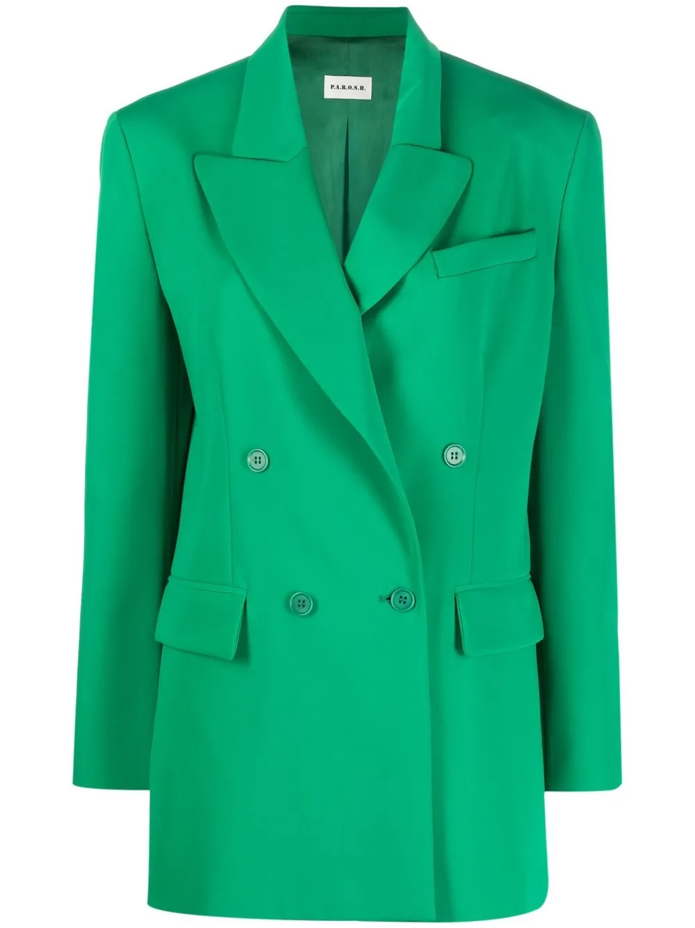 P.a.r.o.s.h Double-breasted Button Blazer In Green