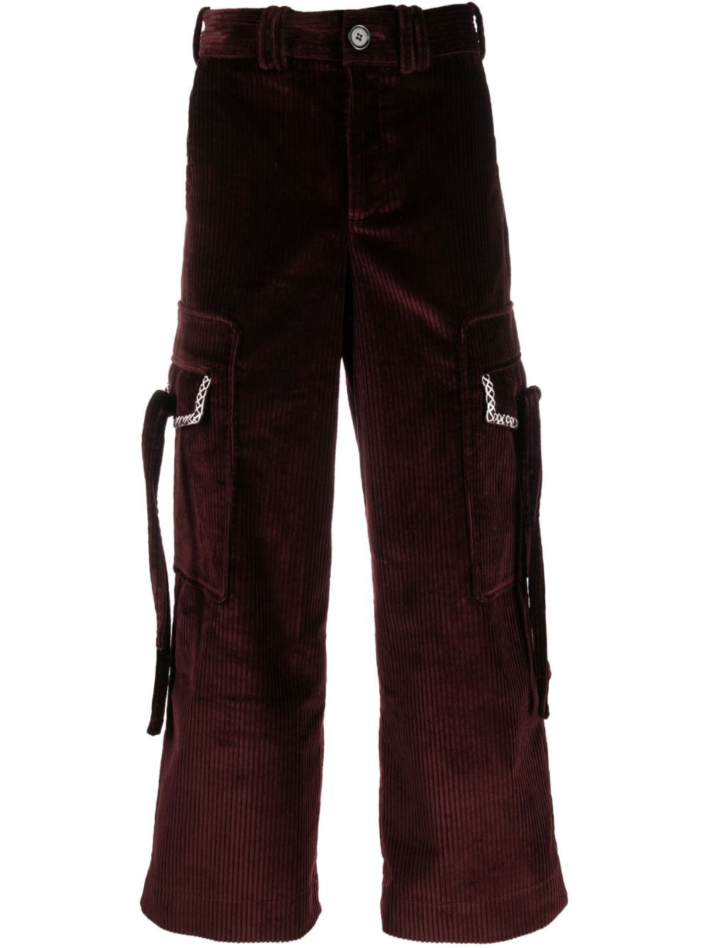 S.s.daley Burgundy Dennis Cargo Trousers In Red