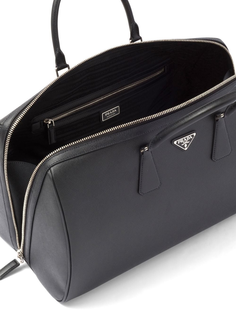 Prada Saffiano Leather Duffle Bag - Black - Holdalls