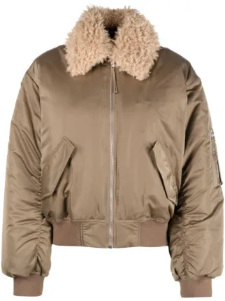 Floppa Jacket Filippa K draped-sleeve Padded Bomber Jacket | Neutrals | FARFETCH UK
