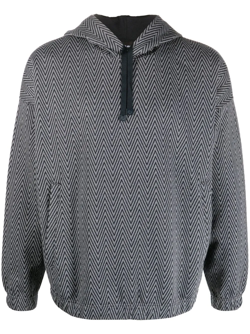 

Giorgio Armani hoodie con motivo en zigzag - Azul