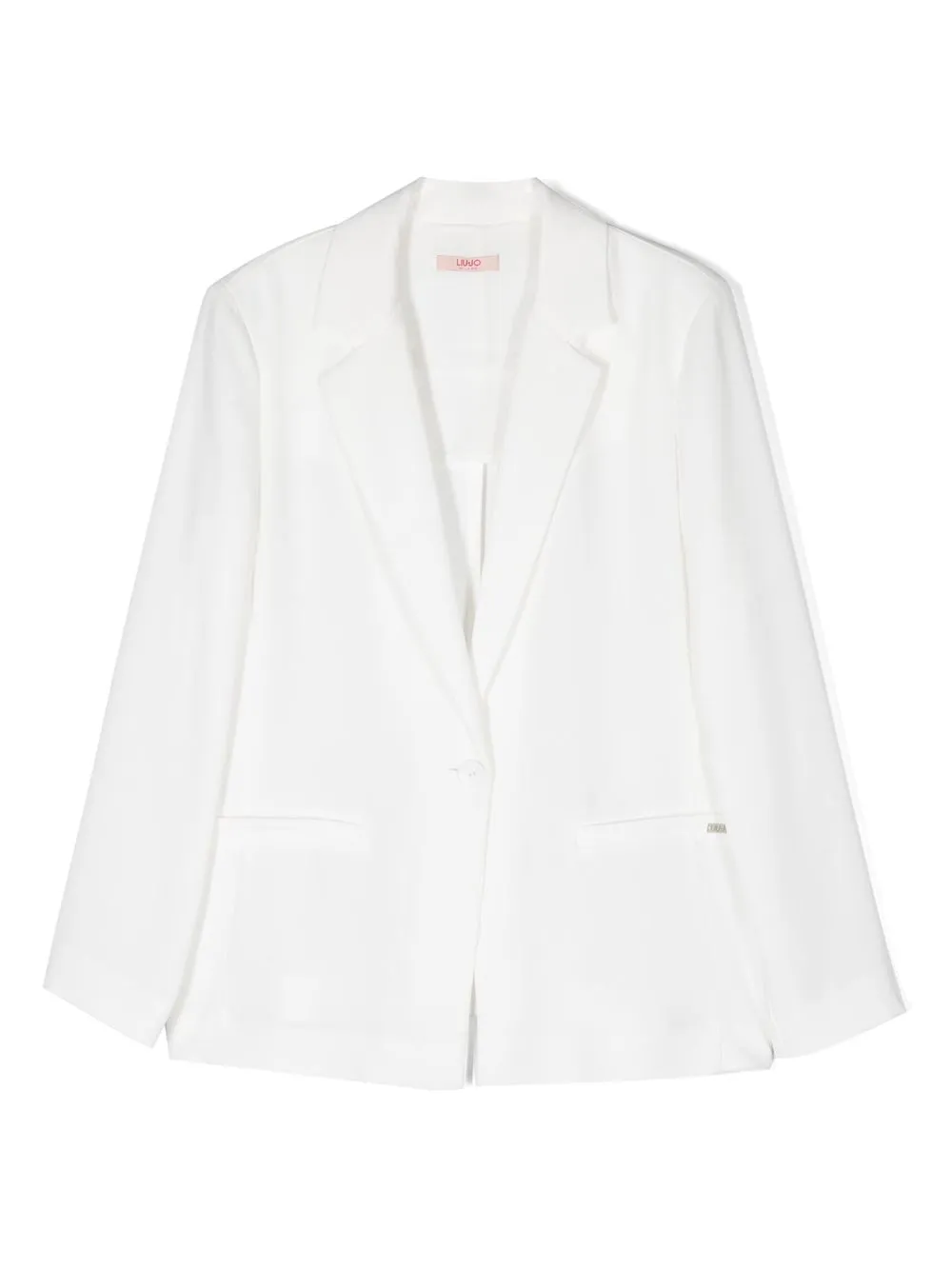 

LIU JO logo-plaque single-breasted blazer - White