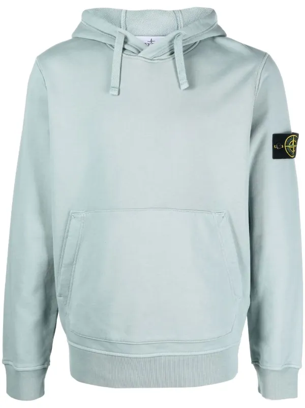 Stone Island logo patch Cotton Hoodie Farfetch