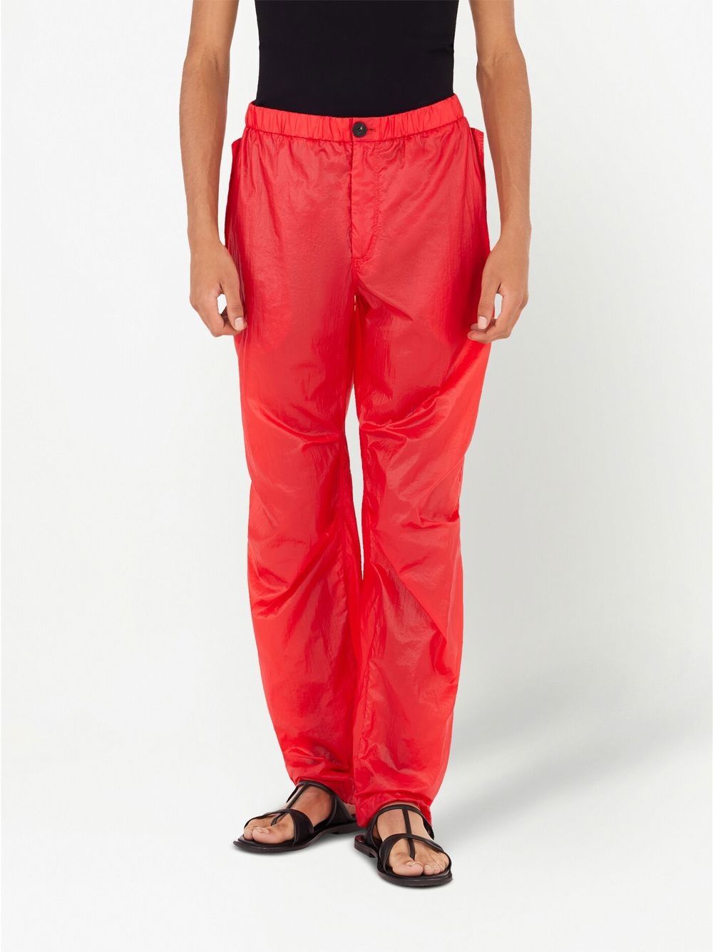 Shop Ferragamo Four-pocket Straight Trousers In Red