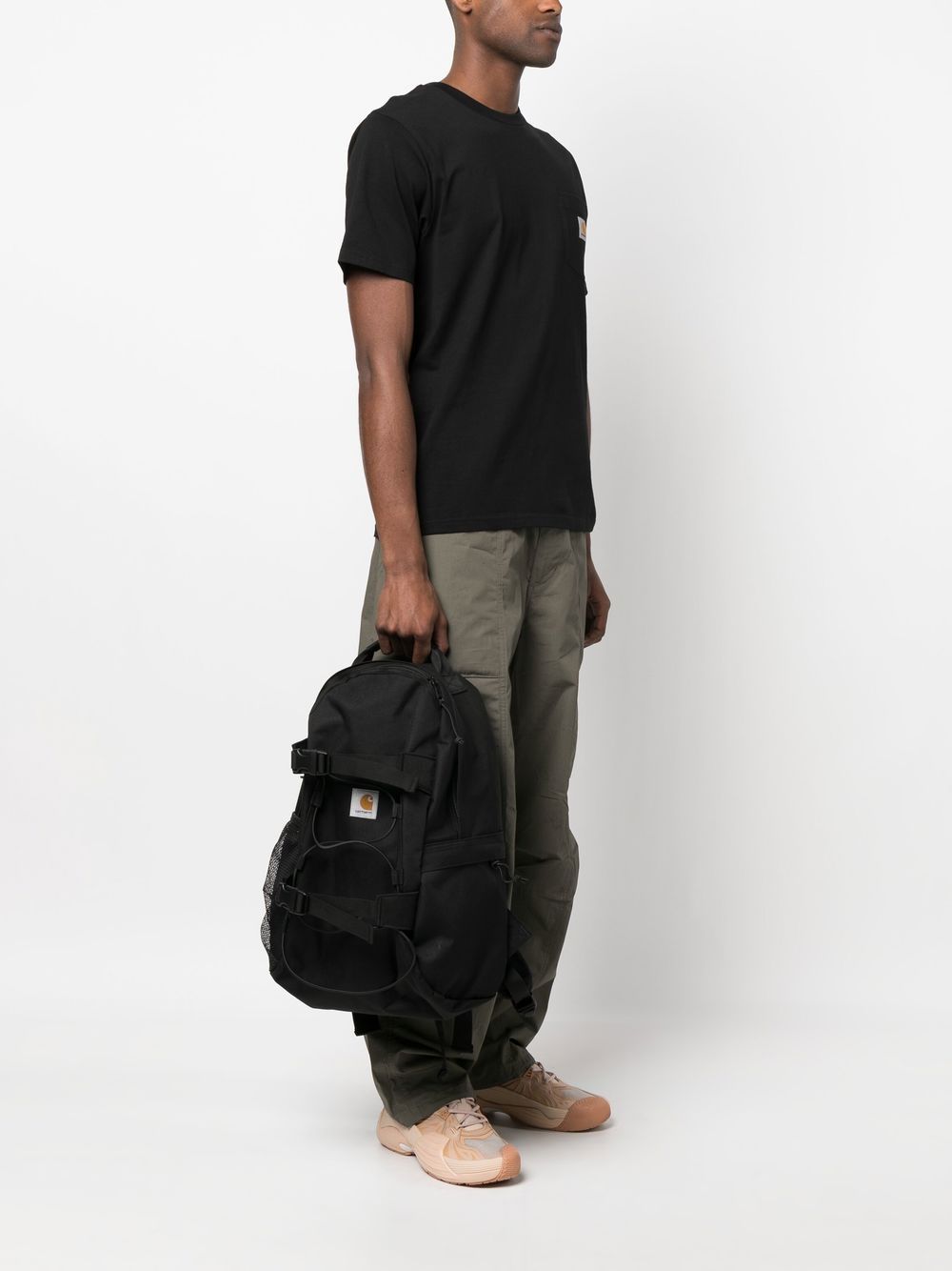 Shop Carhartt Logo-patch Zip-up Backpack In Black