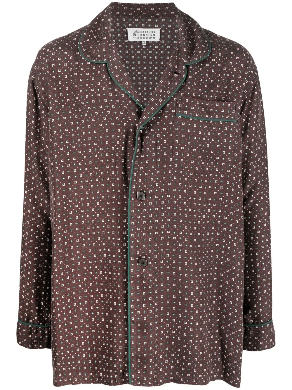 

Maison Margiela silk geometric-print shirt - Brown