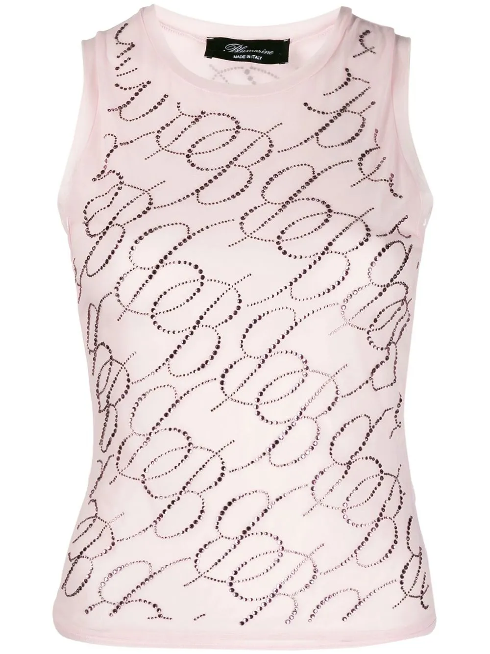 

Blumarine monogram-print bead-embellished tank top - Pink