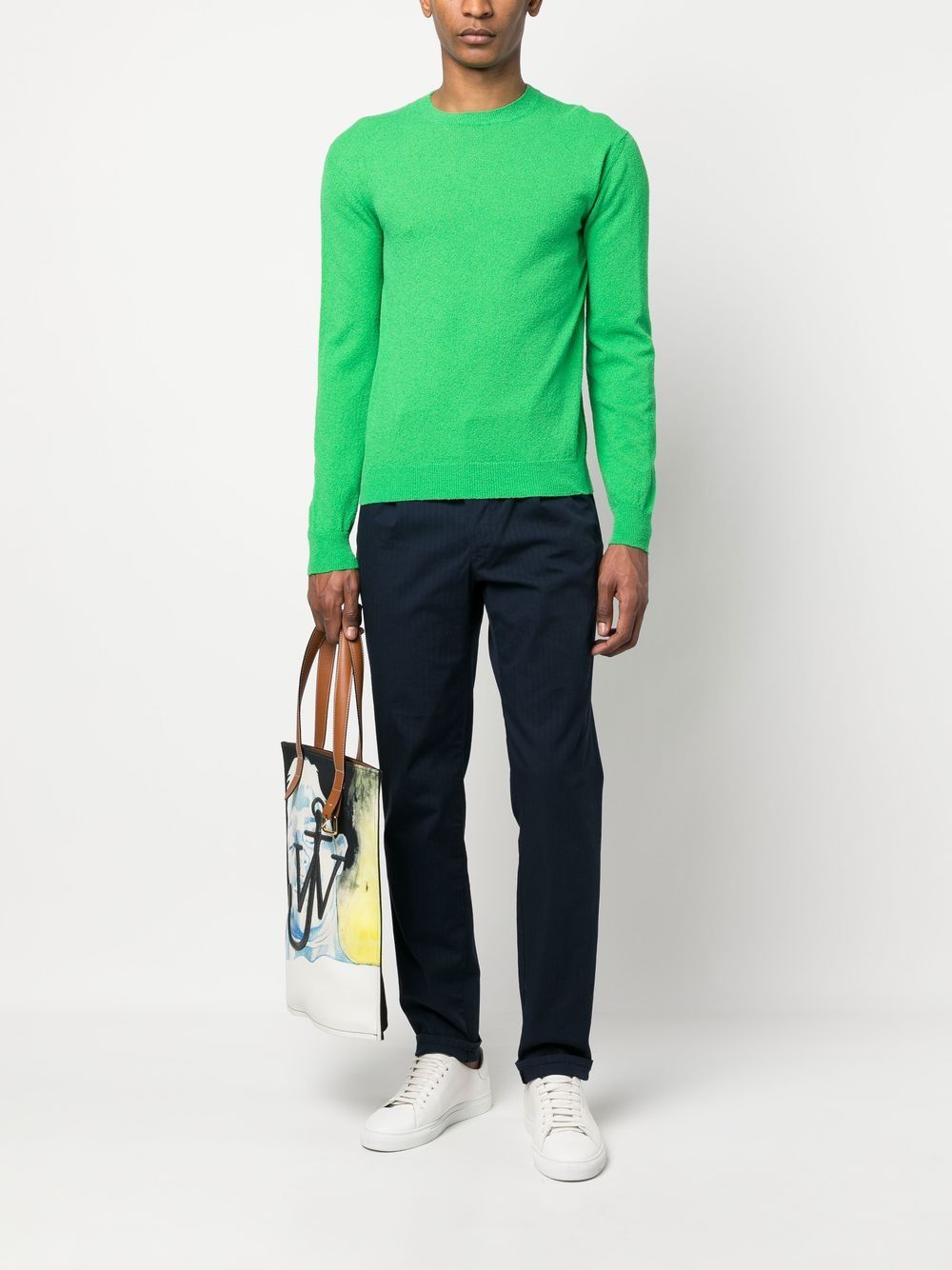 Shop Drumohr Long-sleeve Knitted Jumper In Green