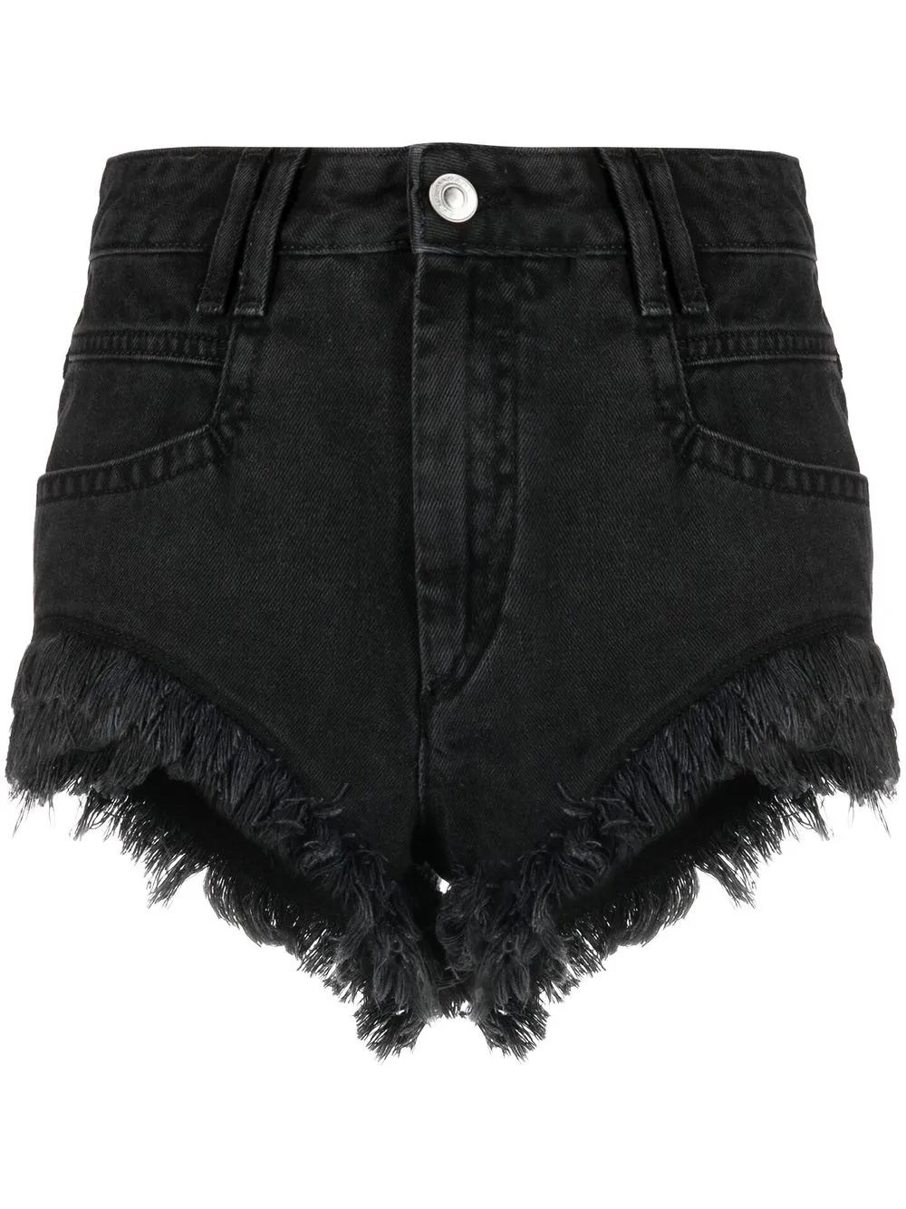 

Isabel Marant Étoile shorts de mezclilla con dobladillo deshilachado - Negro