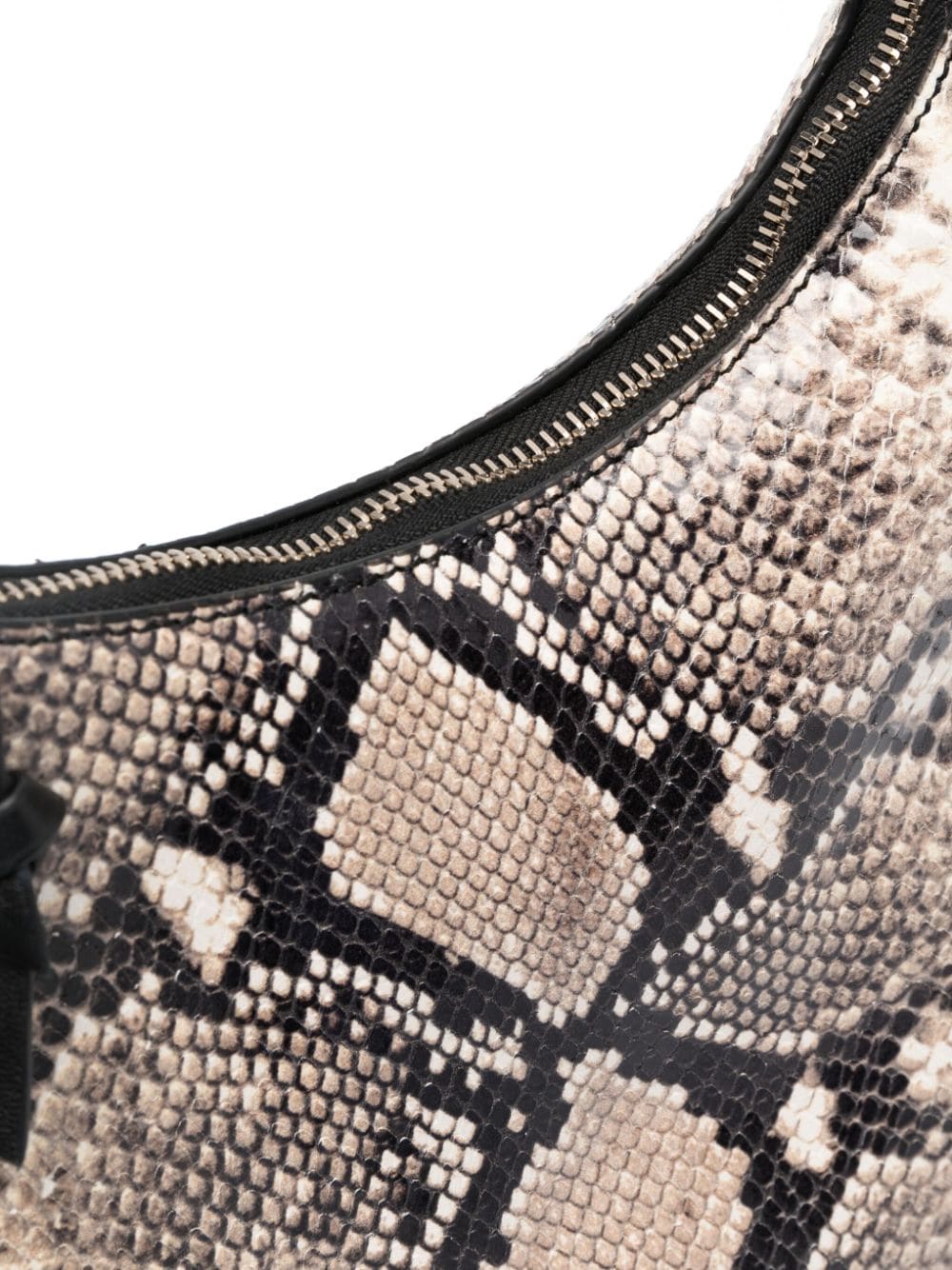 Shop Filippa K Snakeskin-effect Leather Shoulder Bag In Neutrals