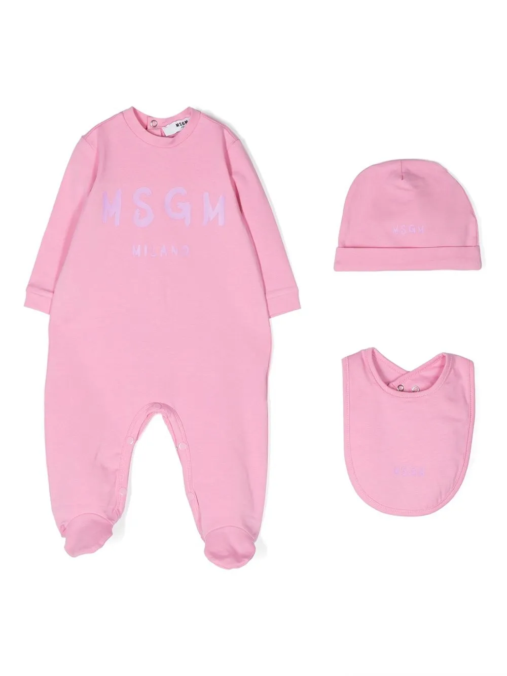 

MSGM Kids logo-print babygrow set - Pink