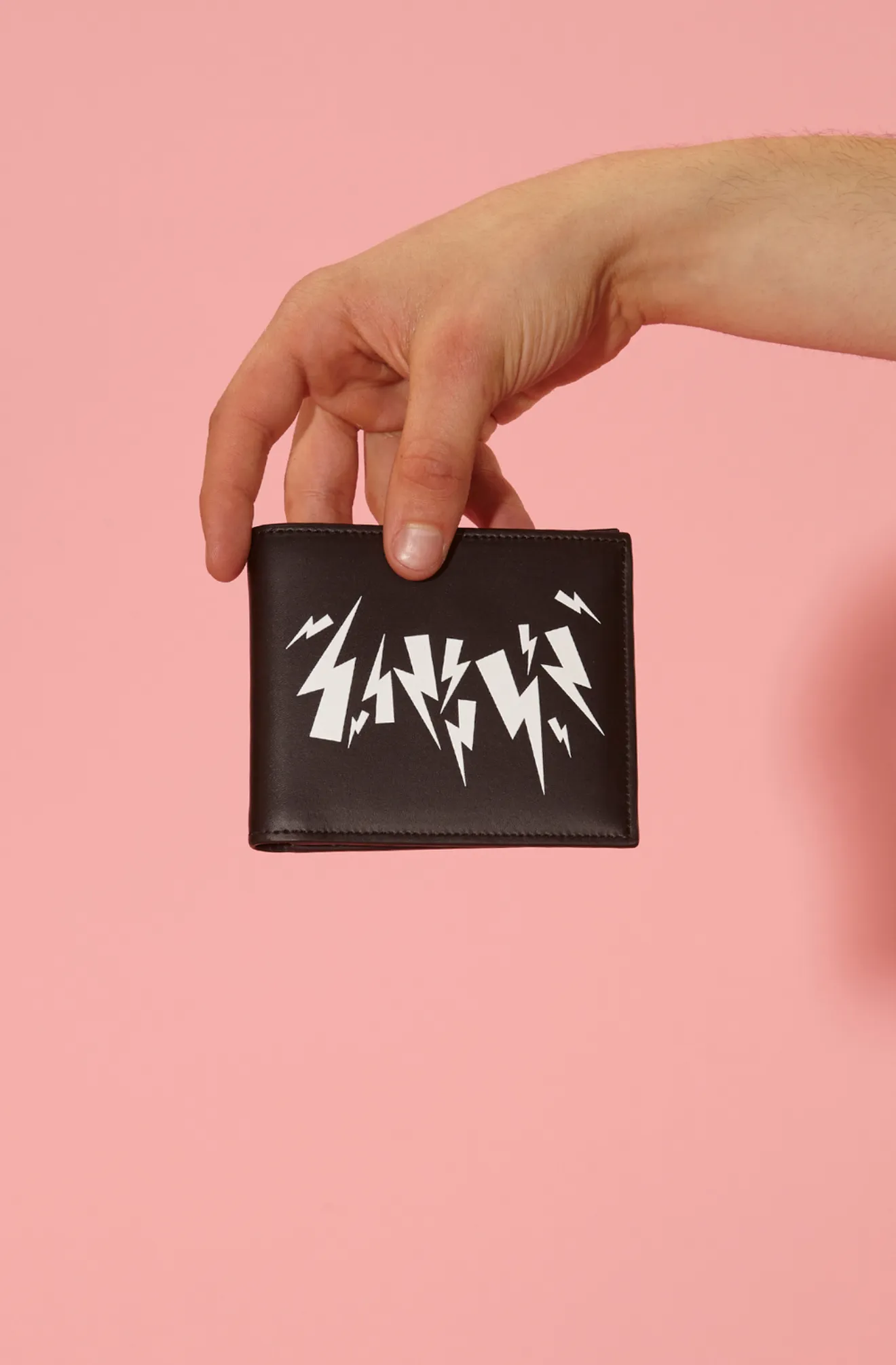 Jumbled Bolts Leather Bifold Wallet