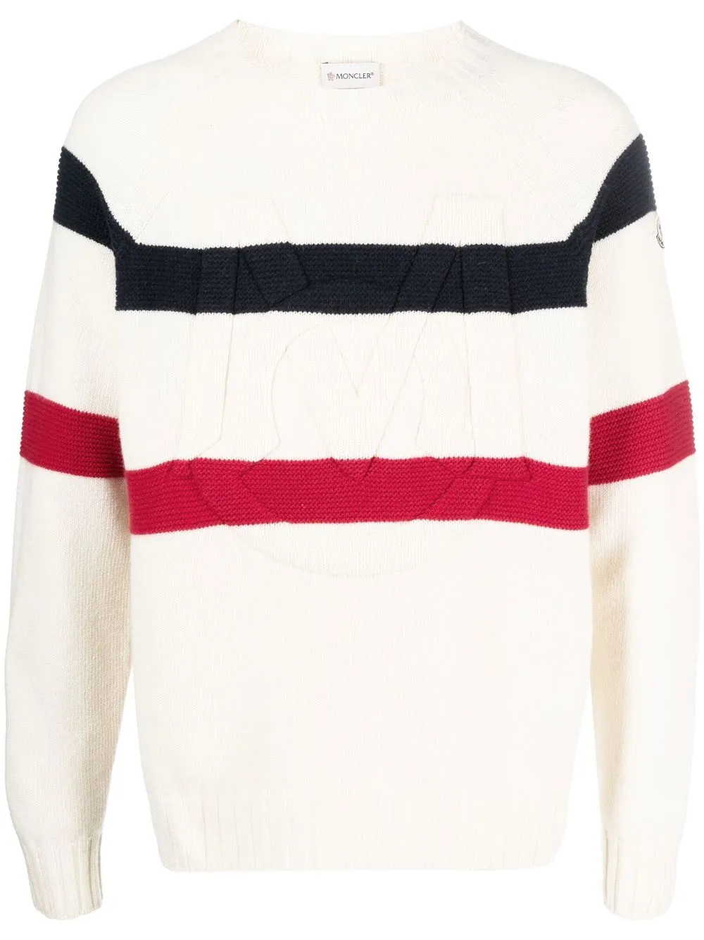 

Moncler logo-patch striped jumper - Neutrals