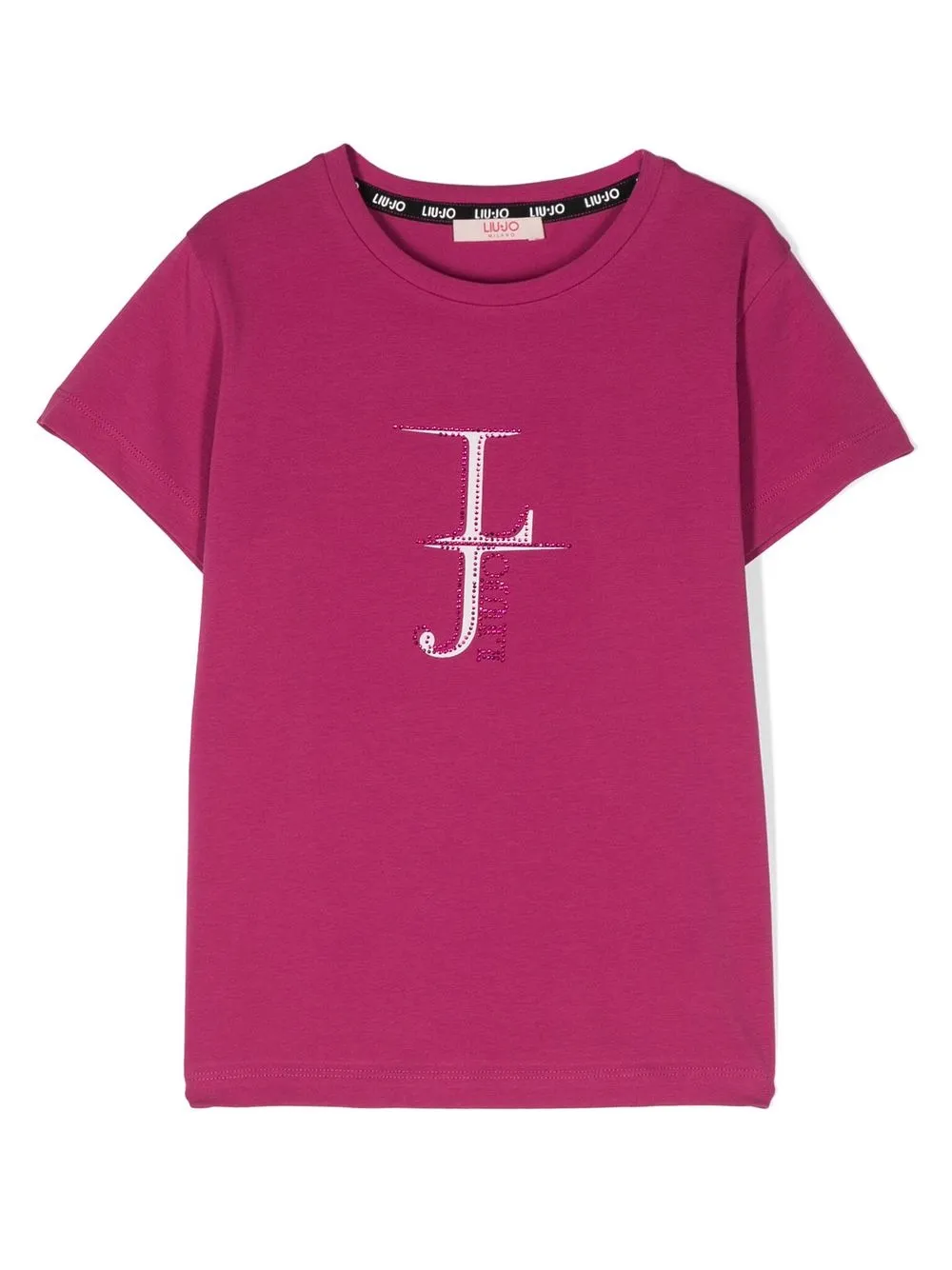 

LIU JO playera con logo estampado y apliques - Rosado