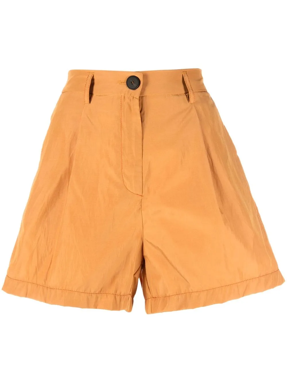 

Forte Forte high-waisted taffeta shorts - Yellow