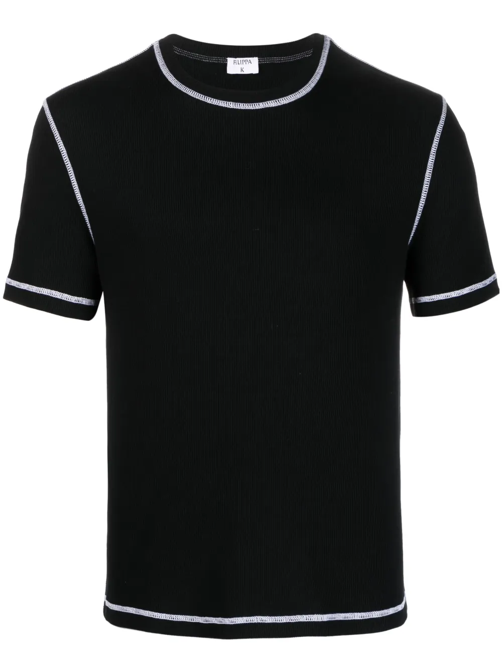 Filippa K Contrast-stitching Cotton T-shirt In Black