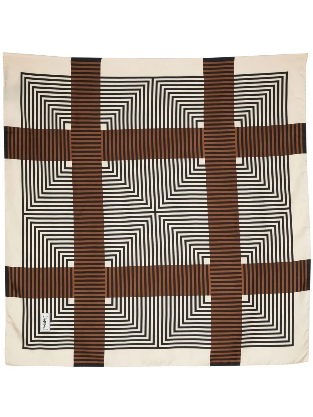Saint Laurent Printed Silk-satin Scarf In Neutrals