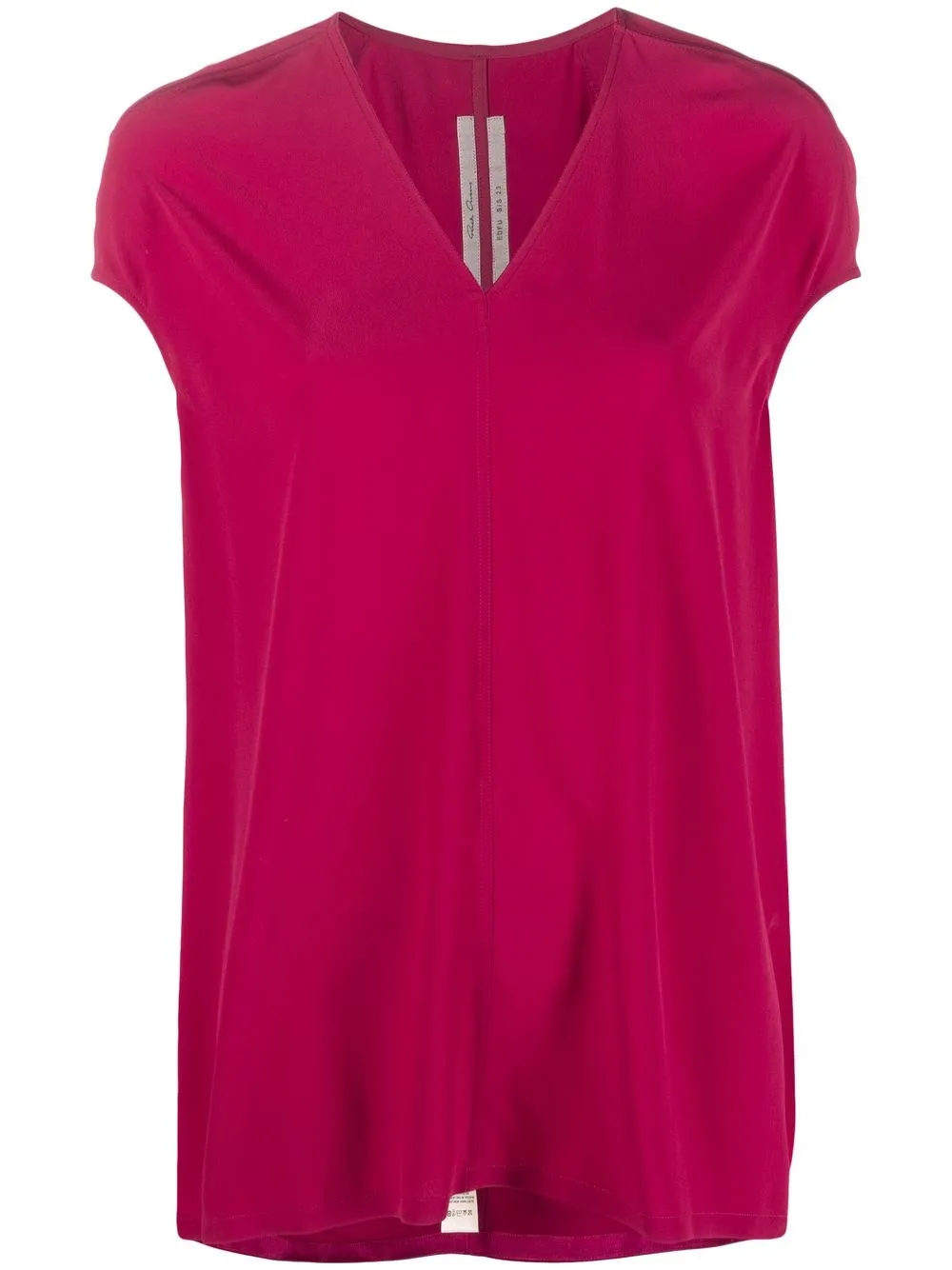

Rick Owens top manga corta con cuello en V - Rosado