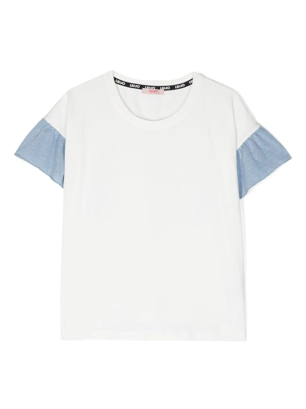 

LIU JO ruffle-sleeved cotton T-shirt - White