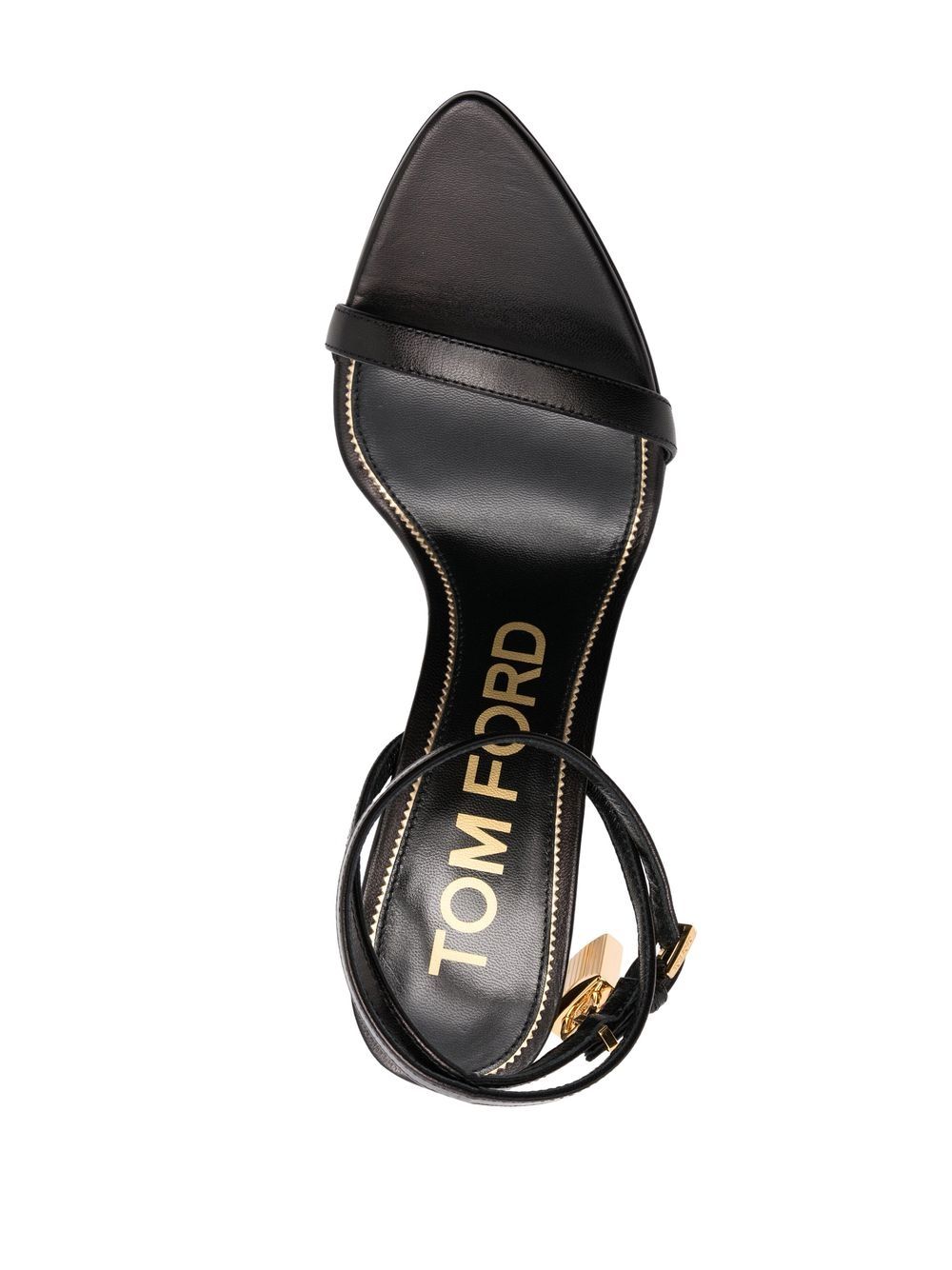 Shop Tom Ford Padlock 85mm Leather Sandals In 1n001 Black