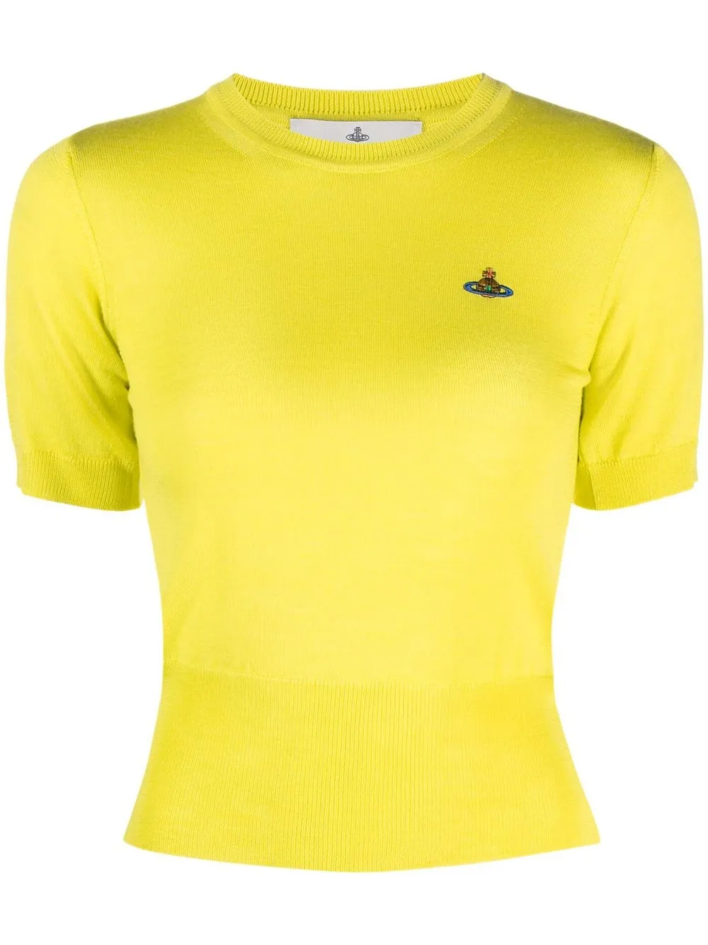 Vivienne Westwood Embroidered-orb Knit Top In Yellow