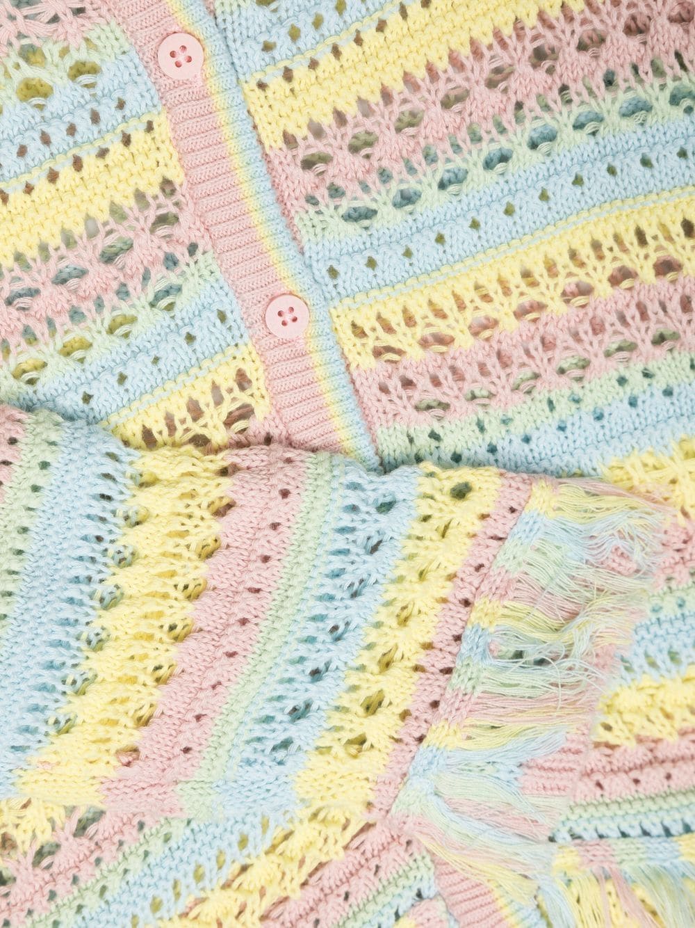 Shop Stella Mccartney Rainbow Stripe Crochet Jumper In Gelb