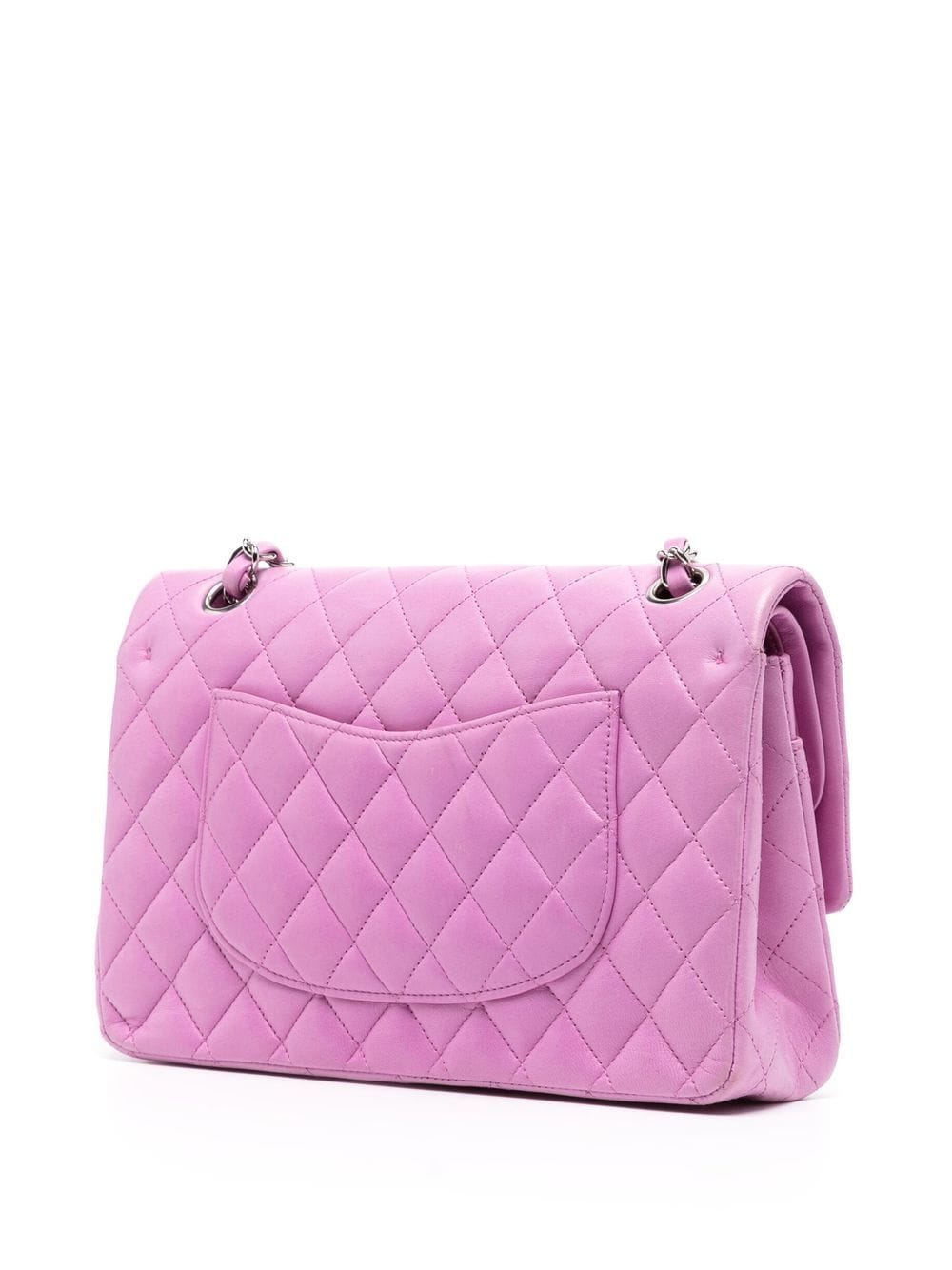 Chanel Classic Medium Double Flap Bag In Pink Quilted Jersey And