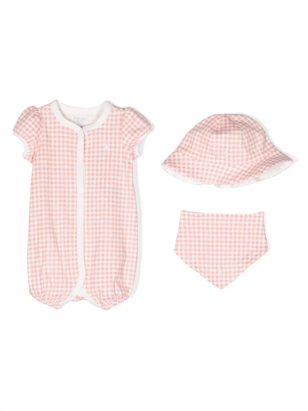 

Ralph Lauren Kids gingham-pattern three-piece set - Pink