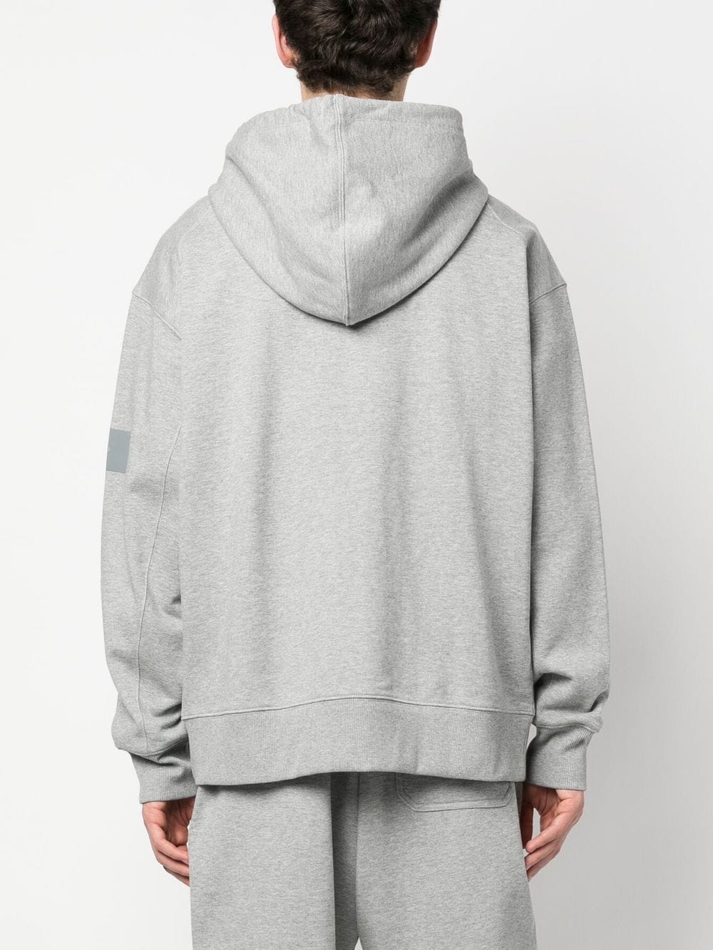 Shop Y-3 Organic Cotton Zip-up Hoodie In Grey