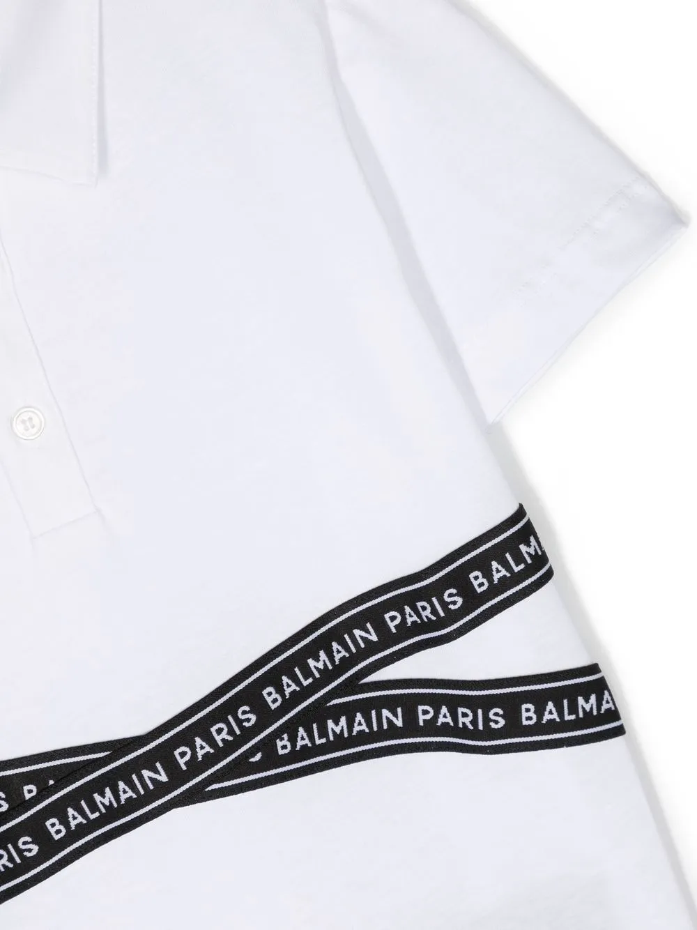 BALMAIN LOGO-PRINT POLO SHIRT